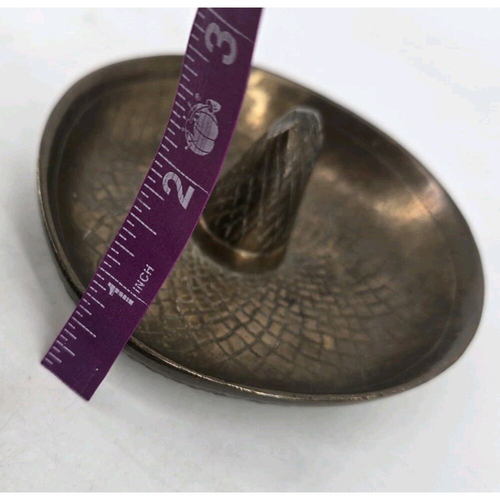 Vtg 1946 Russwood Sombrero Solid Cast Bronze Trinket Dish Jewelry Holder 5" - Picture 11 of 13